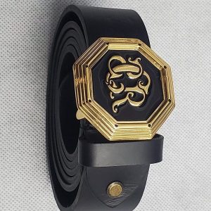 Referdinando Black Leather Belt