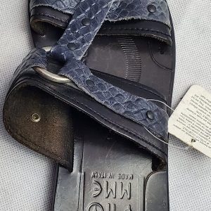 Vero Cuoio Blue-Black Leather Slippers